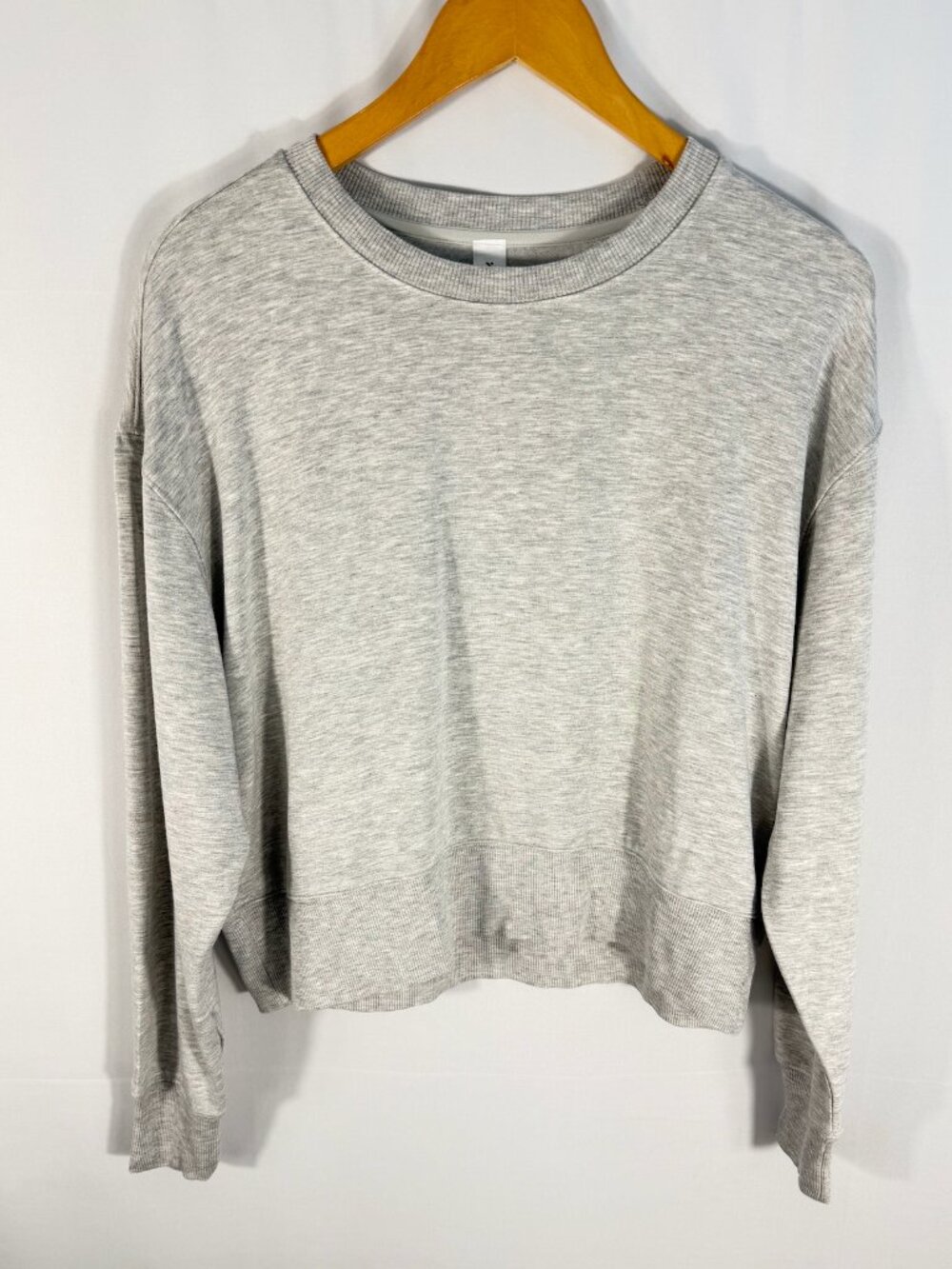 Yogalicious Terry Solene Long Sleeve Top Heather Light Grey S NWT